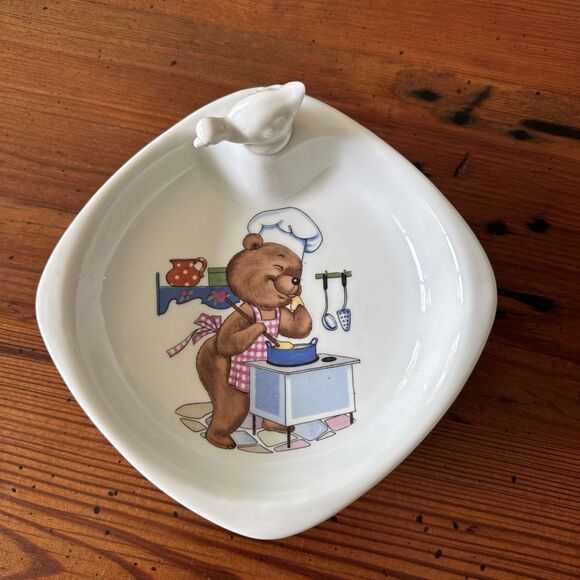 Vintage FD Chauvigny Child’s Porcelain Warming Dish WITH Stopper - Picture 2 of 11